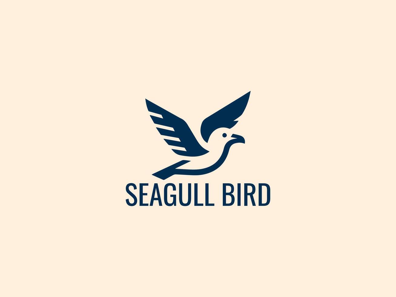 seagull bird logo design vector