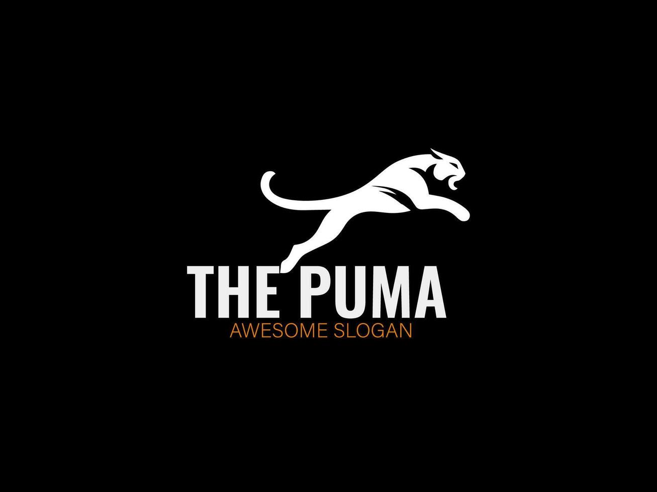 the puma logo on a black background vector