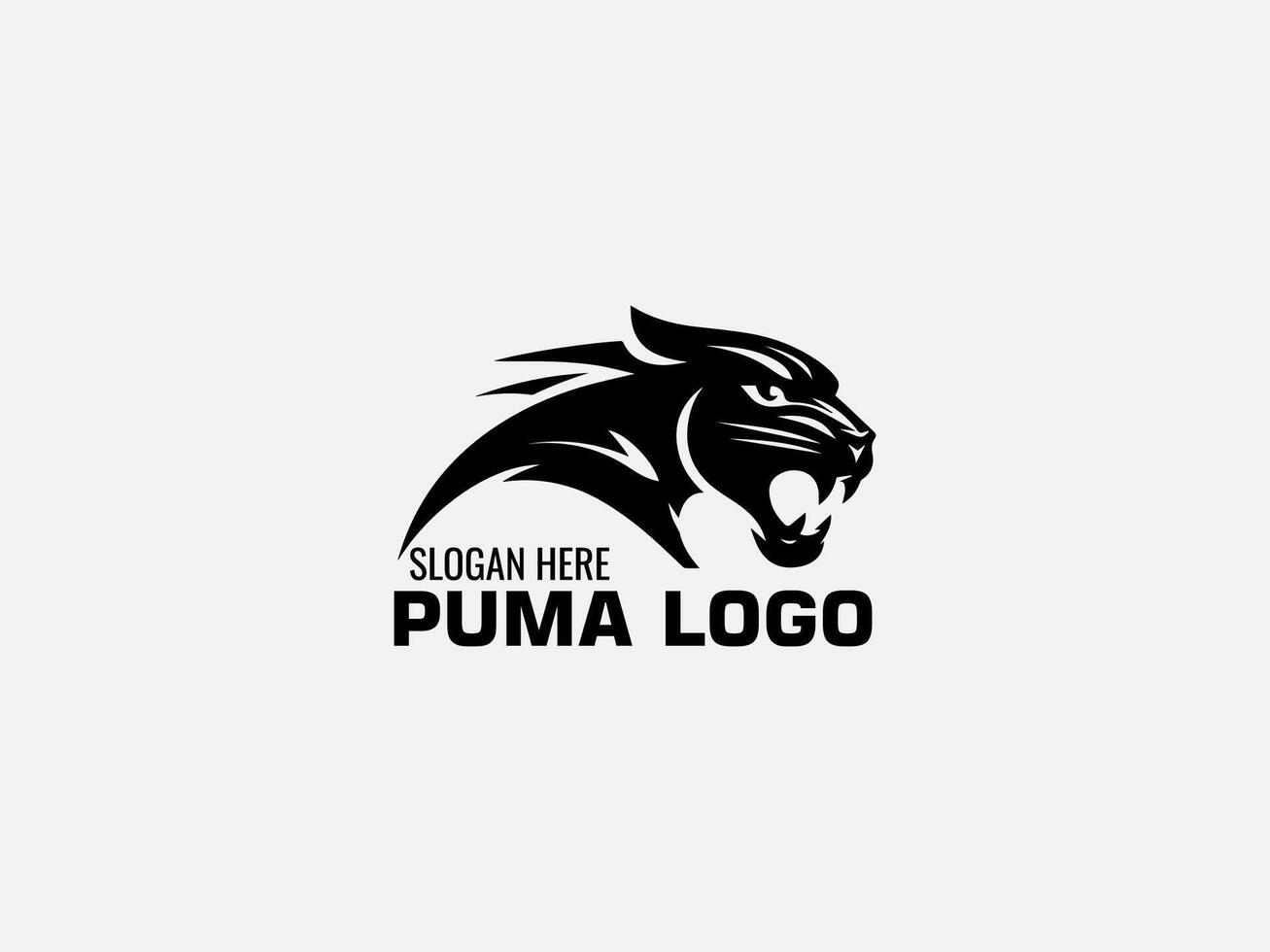 design a logo for a puma black colour vector