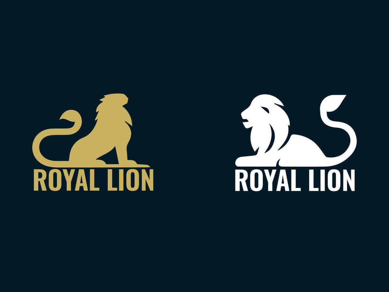 royal lion logo design illustration vector