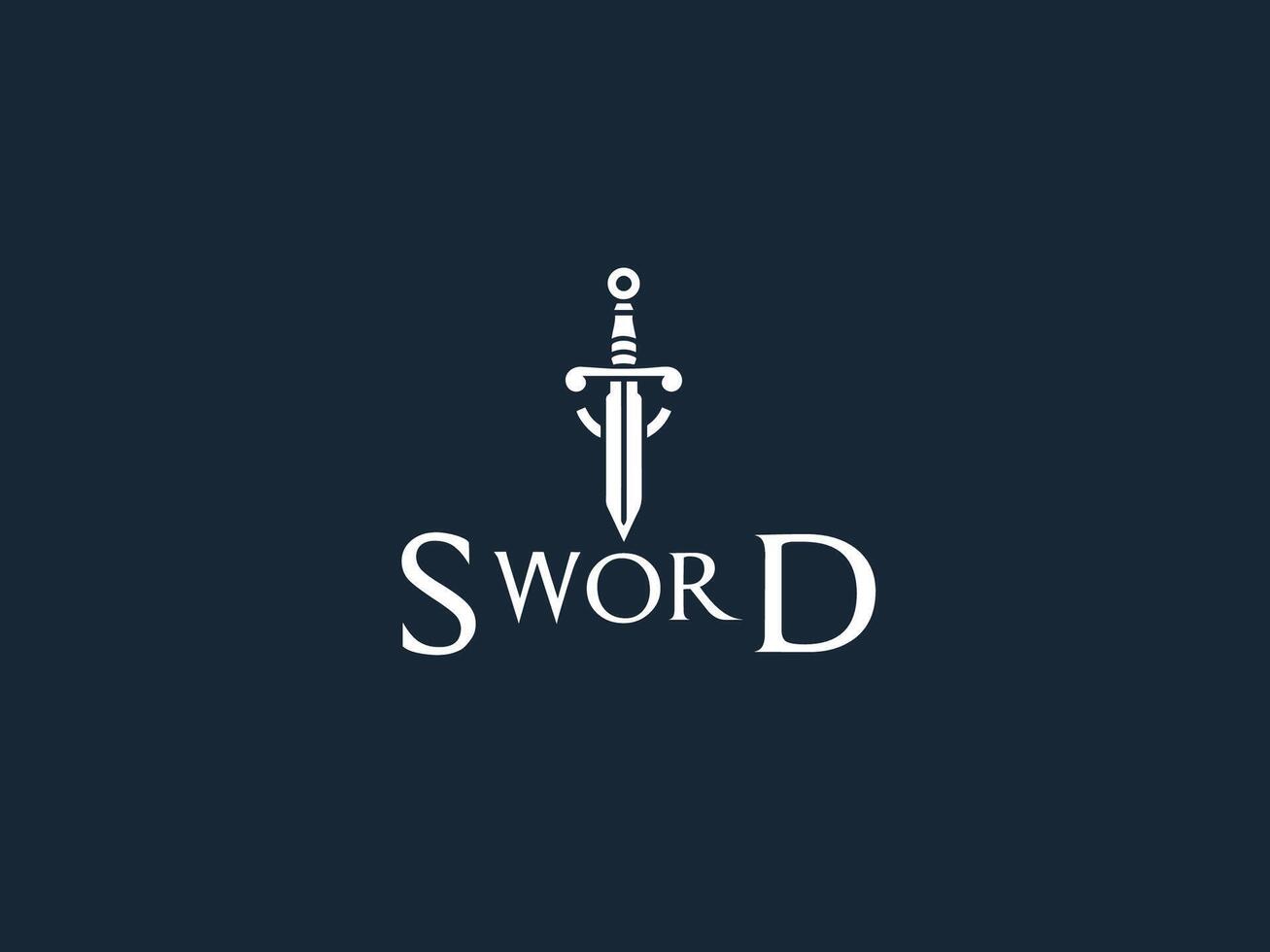 the sword logo on a dark background vector