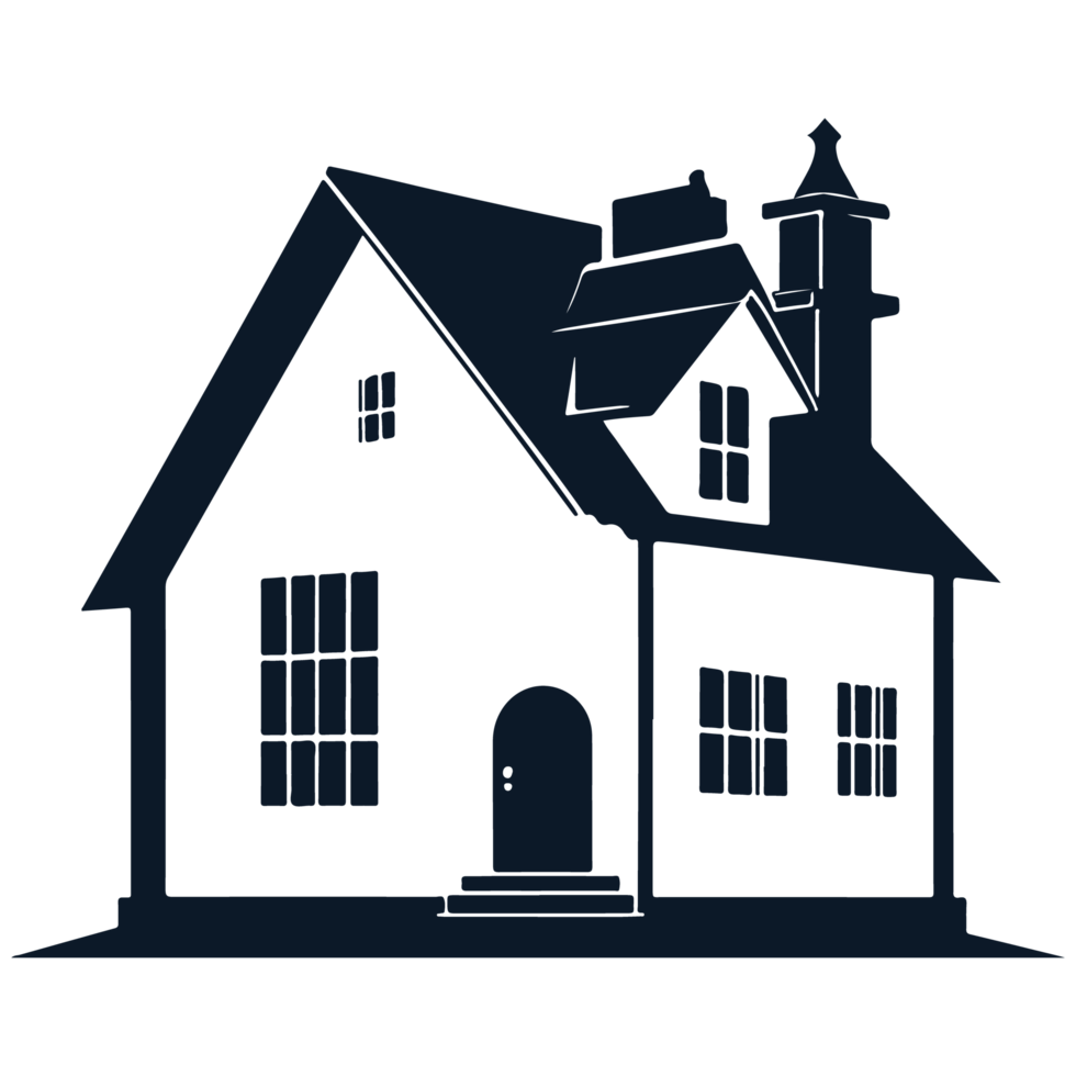 Artistic Silhouette Design of Suburban Home png