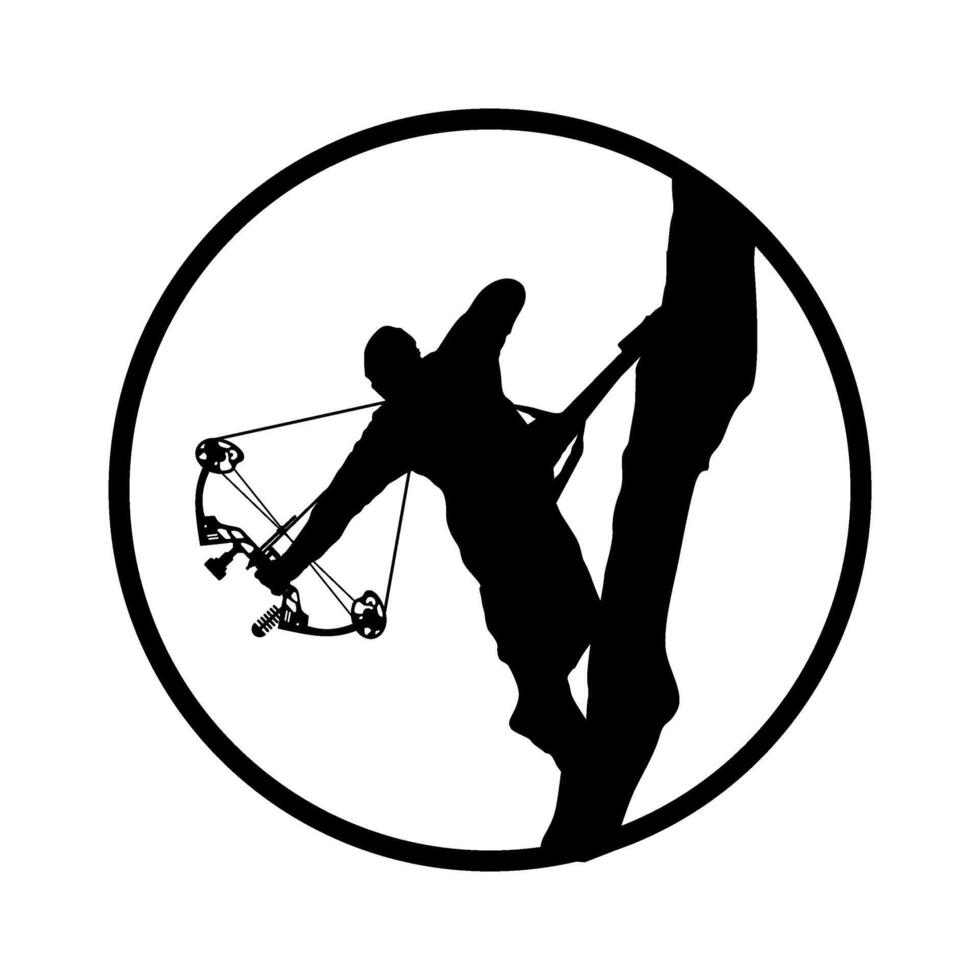 bow archery hunter hunting silhouette vector