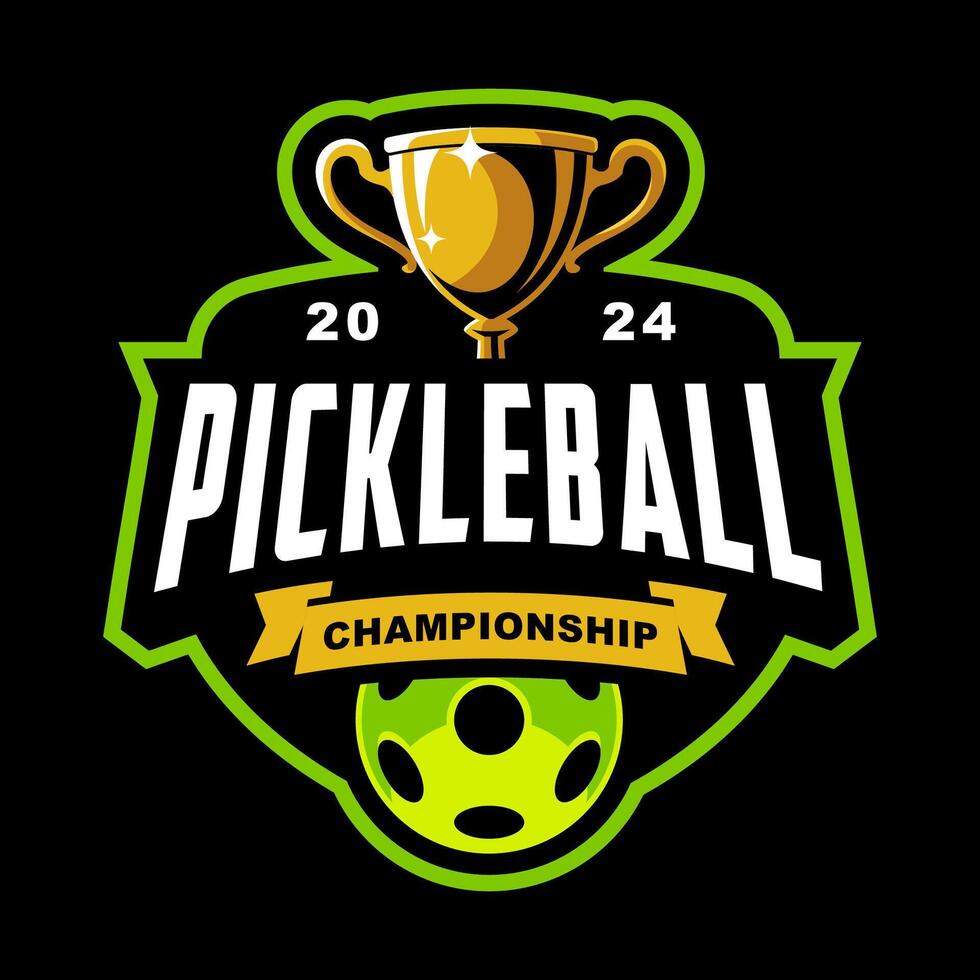 PICKLEBALL CHAMPIONSHIP LOGO DESIGN TEMPLATE vector