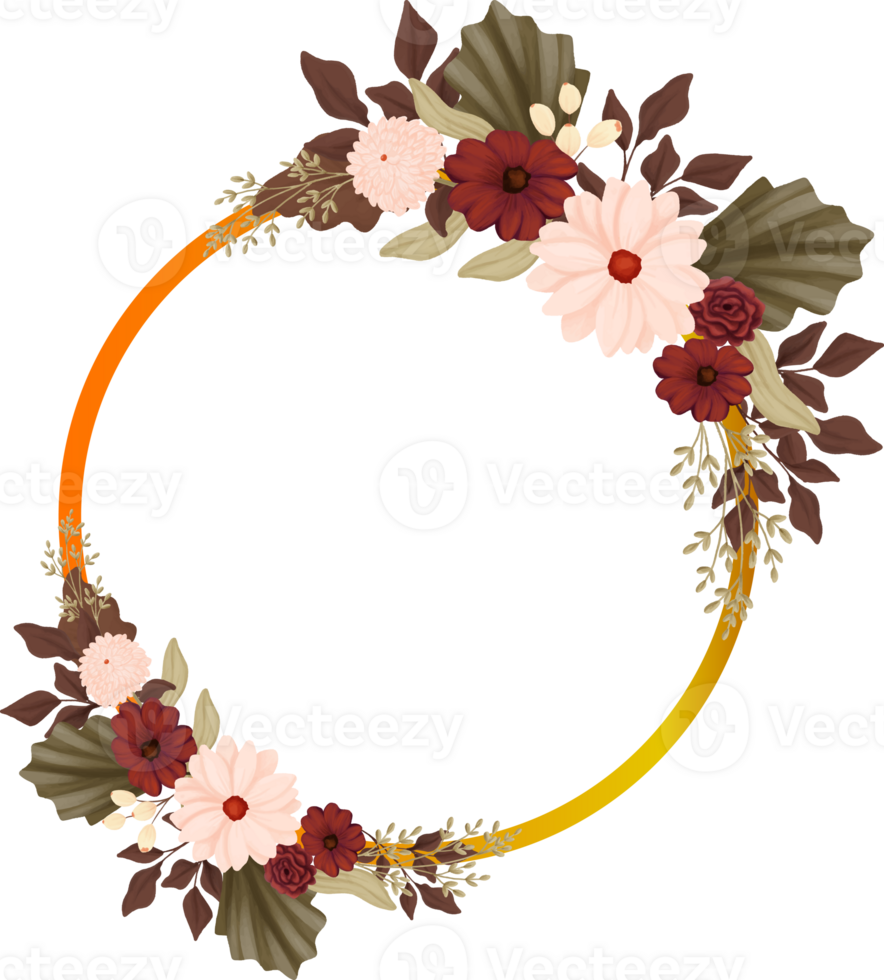 autumn peony wreath png