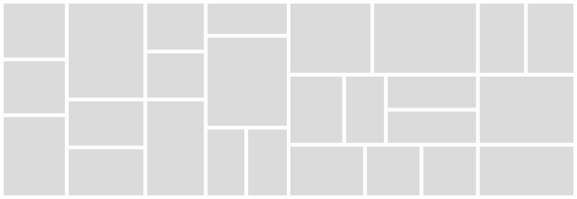 abstract photo frames Photo collage grid Portfolio images layout vector