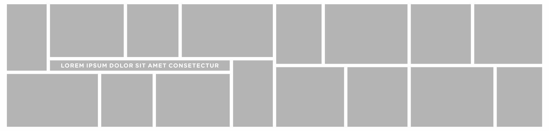 Gray photo frame collage vector