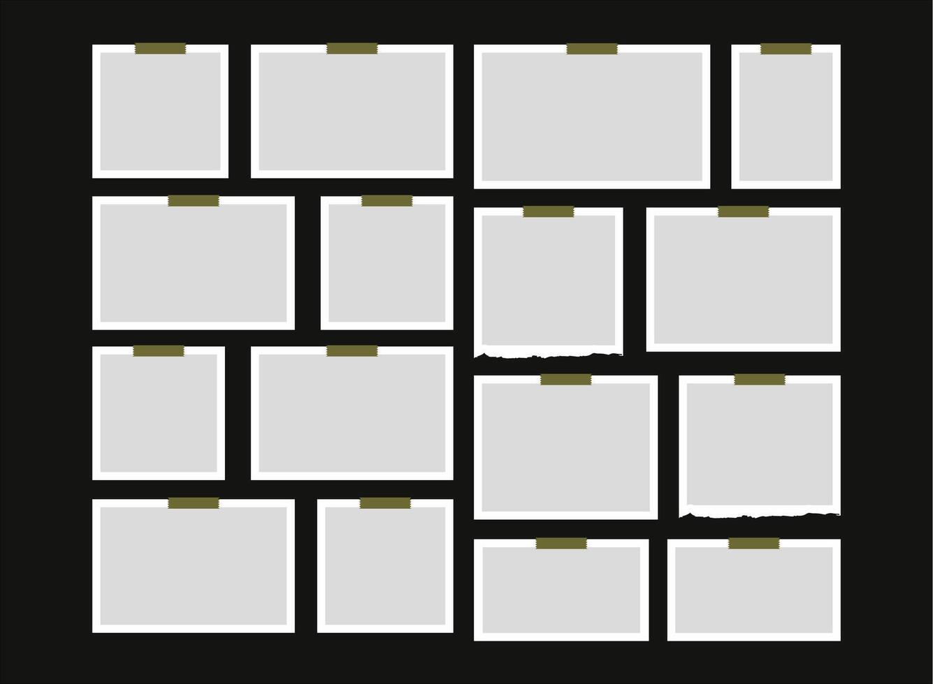 digital photo wall template vector