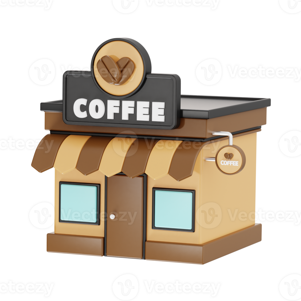 Coffee Store 3d icon illustration png