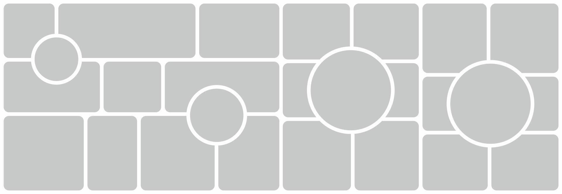 grid Moodboard square banner Photo collage vector