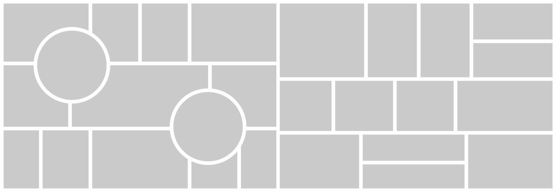 Artistic digital photo wall photo frame collage template vector