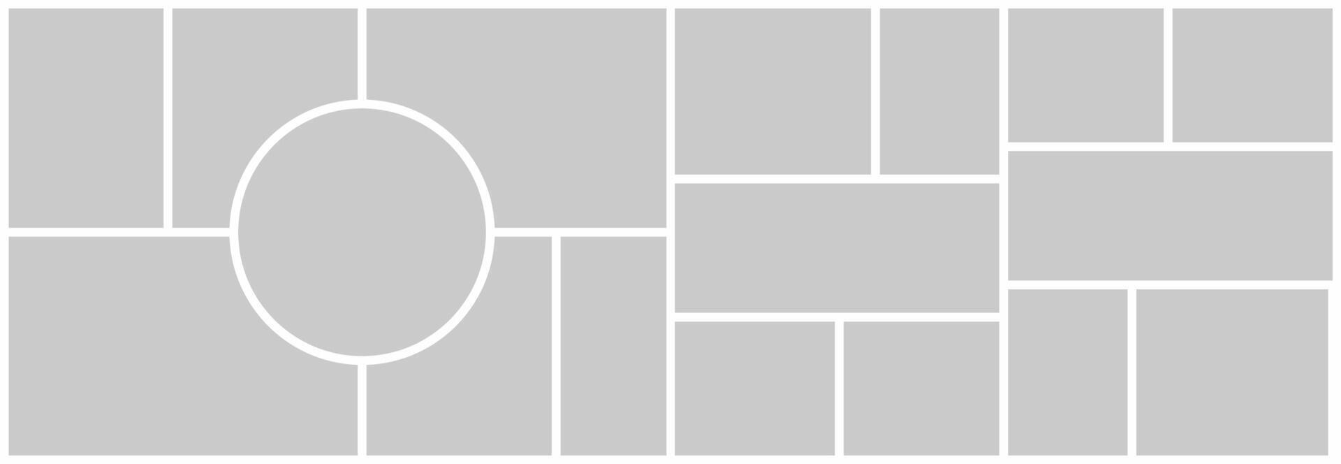 Pictures or photo frame collage template vector