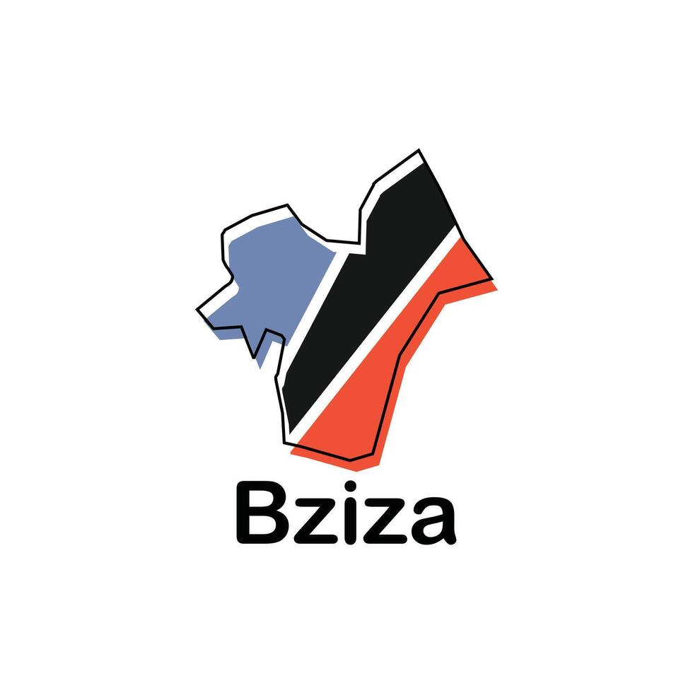 map of Bziza modern outline, High detailed illustration Design Template, suitable for your company vector