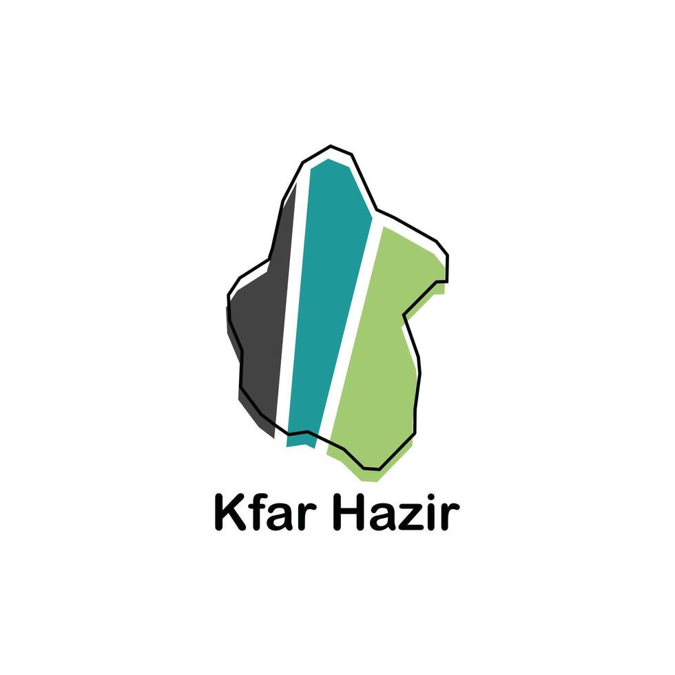 Kfar Hazir map. map of the Lebanon Country. Borders of for your infographic. illustration design template vector