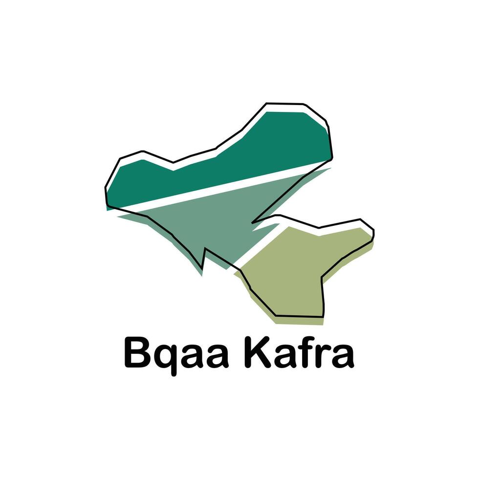 map of Bqaa Kafra modern outline, High detailed illustration Design Template, suitable for your company vector