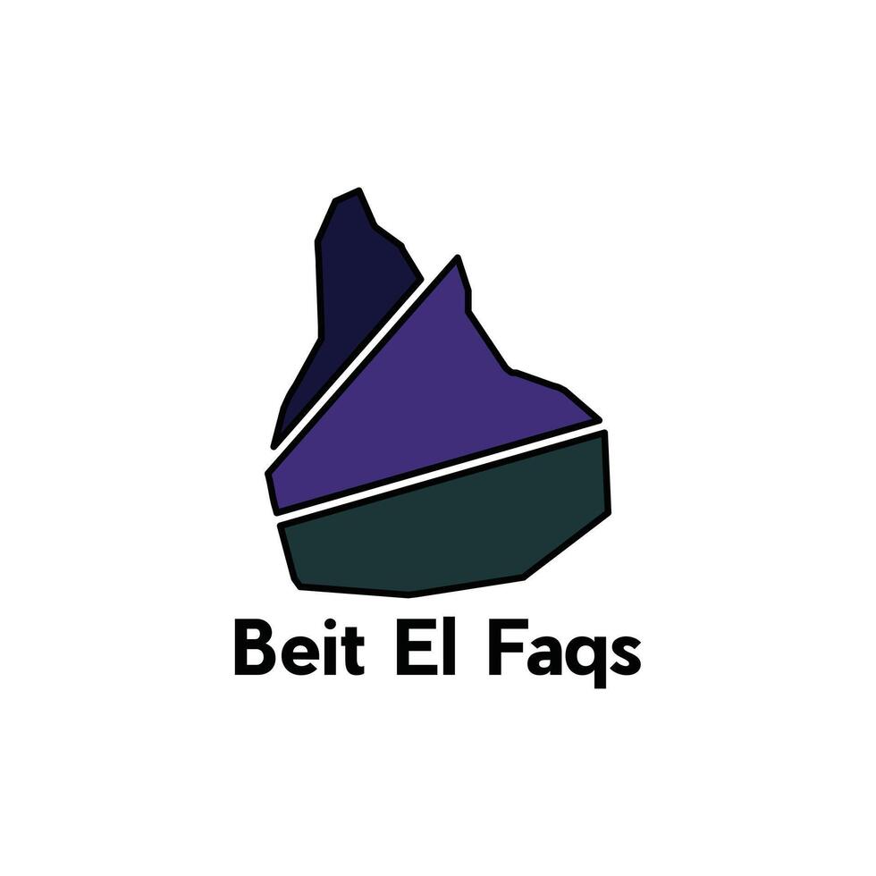 Map City of Beit El Faqs, logo design concept illustration idea style flat design template vector