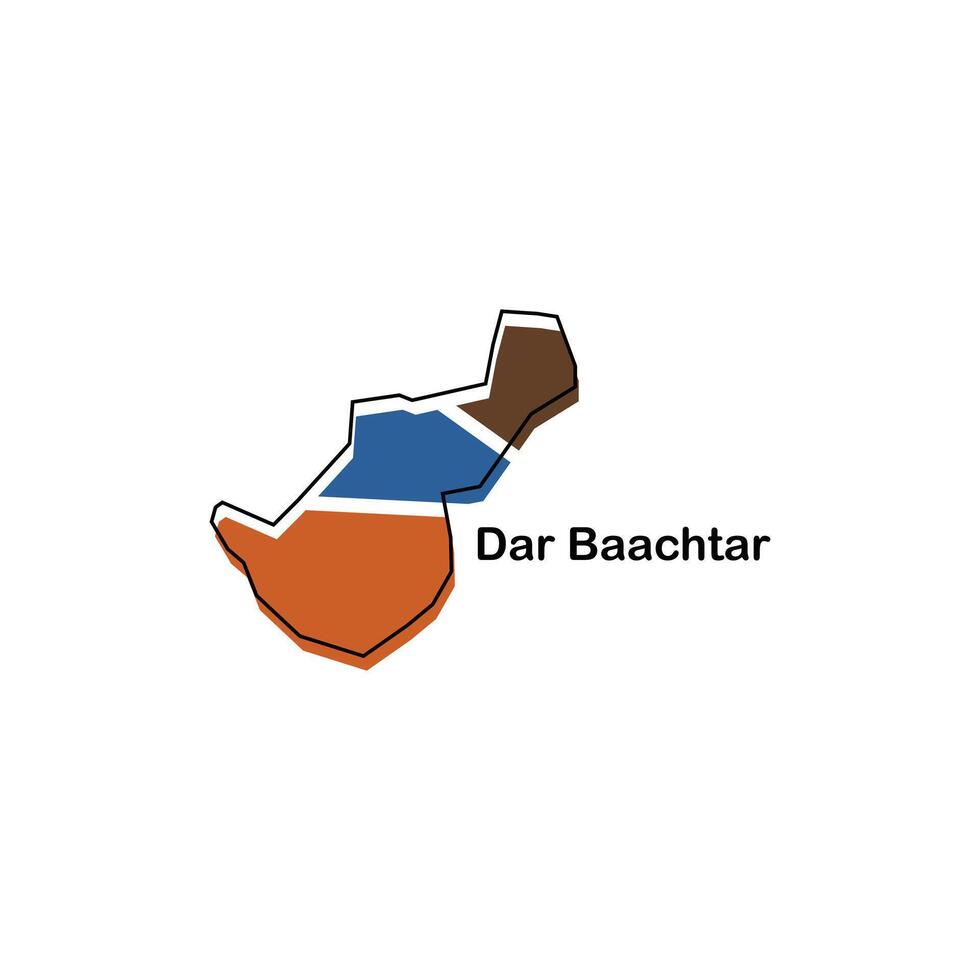 Dar Baachtar map. map of the Lebanon Country. Borders of for your infographic. illustration design template vector