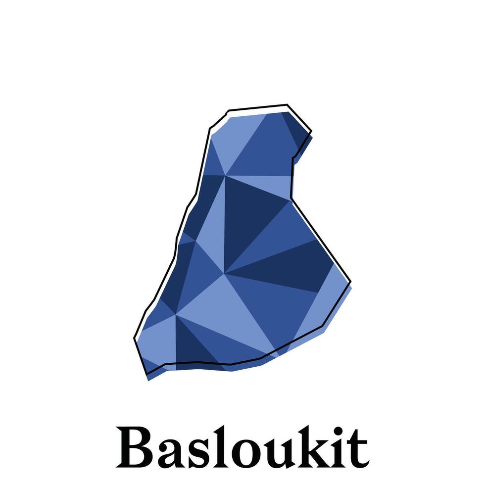 Basloukit Map of Lebanon Country, with polygon style geometric colorful design template names city or province vector