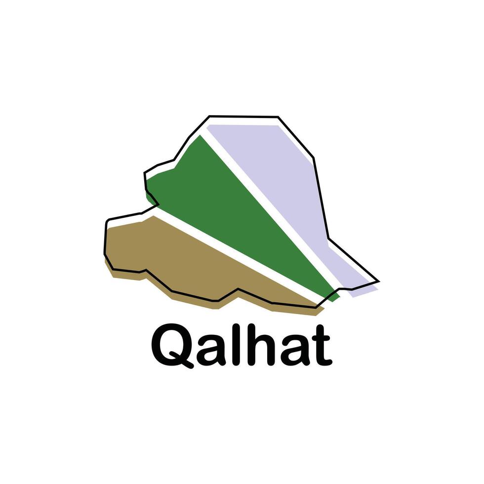 Qalhat map. map of the Lebanon Country. Borders of for your infographic. illustration design template vector