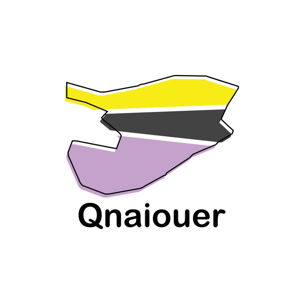 map of Qnaiouer modern outline, High detailed illustration Design Template, suitable for your company vector