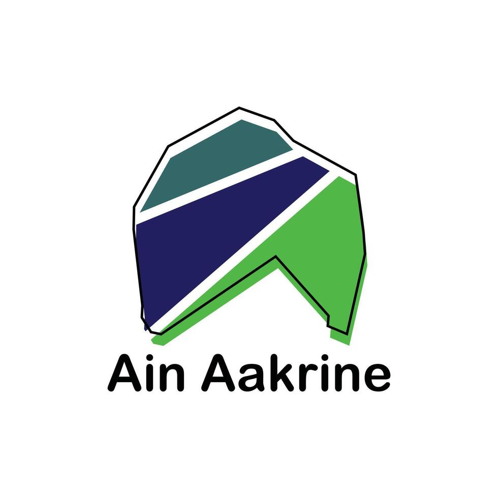 Ain Aakrine map. map of the Lebanon Country. Borders of for your infographic. illustration design template vector