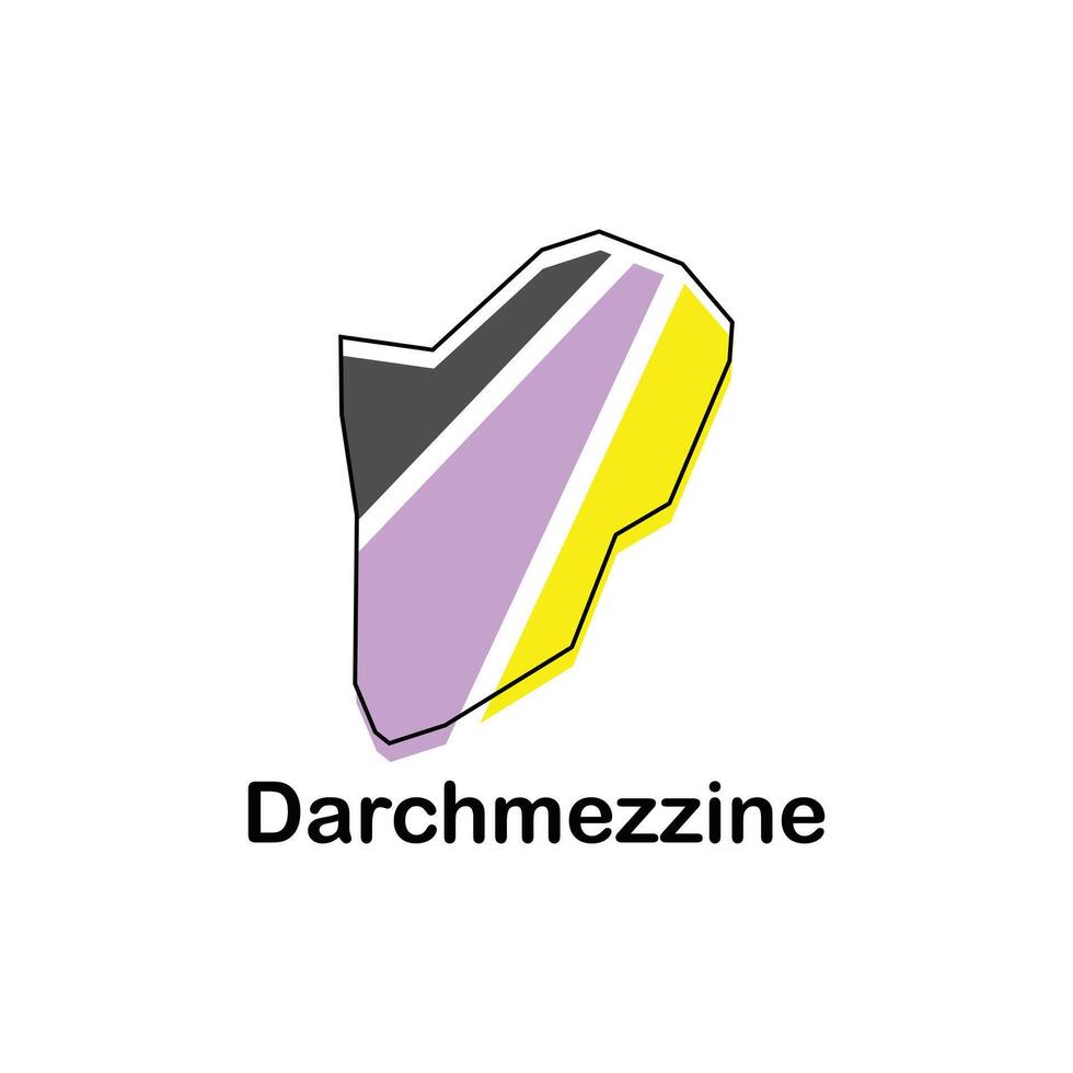 map of Darchmezzine modern outline, High detailed illustration Design Template, suitable for your company vector