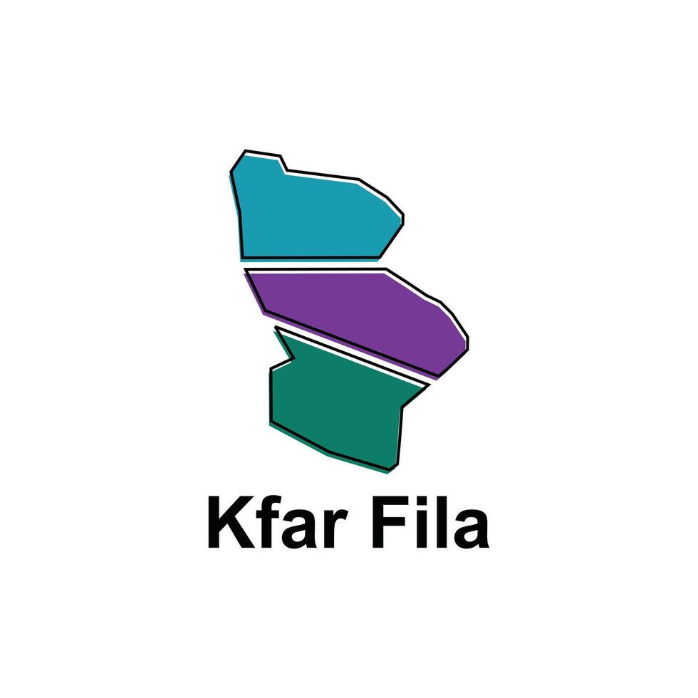 Map City of Kfar Fila modern outline, High detailed illustration Design Template, suitable for your company vector