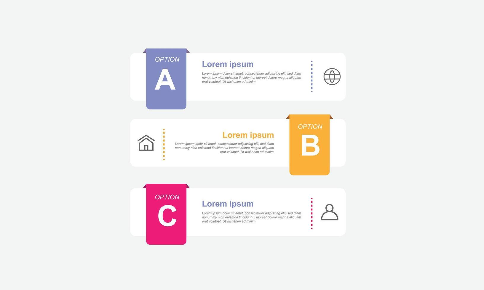Modern design templates for presenting marketing information or business planning information, Infographic template with sub-topic ABC, . vector