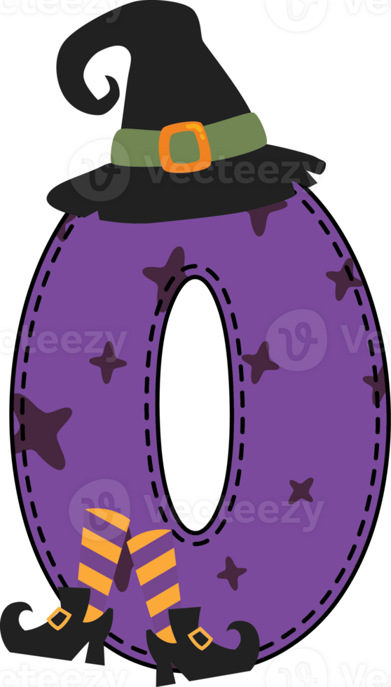 Halloween Witch Number 0 png