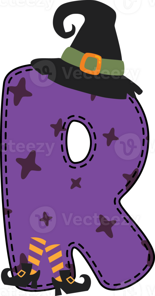 Halloween Witch Alphabet R png