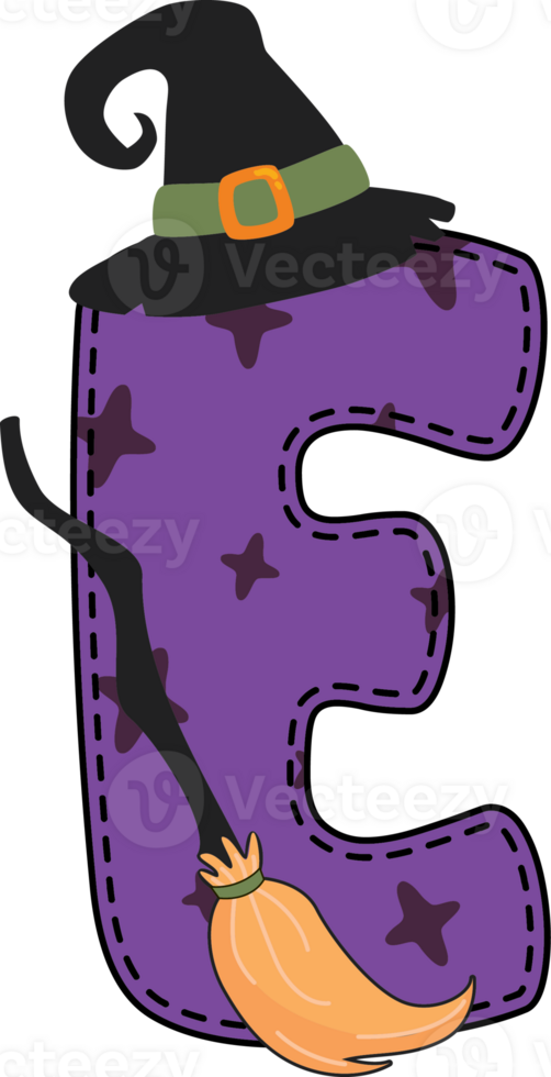 Halloween Witch Alphabet E png