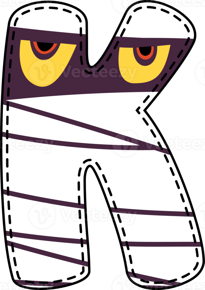 Halloween Mummy Alphabet K png