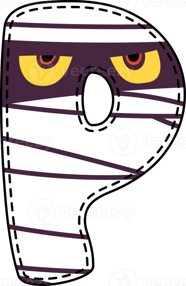 Halloween Mummy Alphabet P png