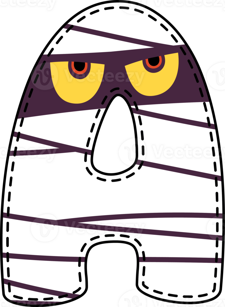 Halloween Mummy Alphabet A png