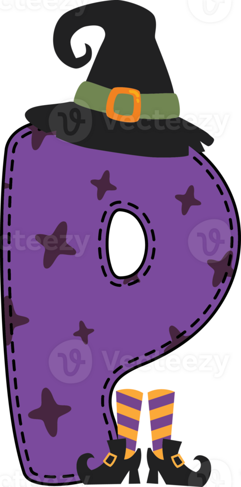 Halloween Witch Alphabet P png