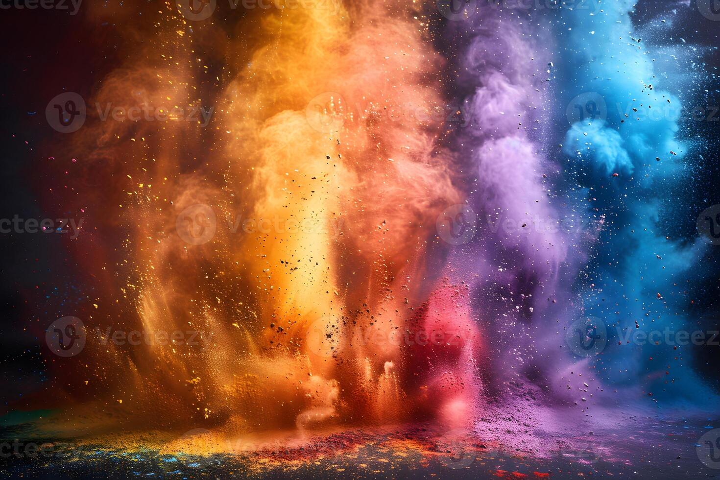 Vivid Colorful Explosion for Holi Celebration - Abstract Art for Design, Print, Card, or Poster photo