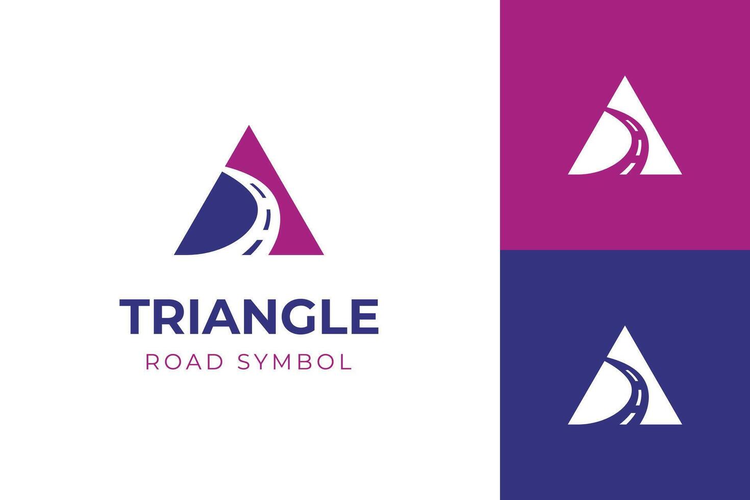 triangle road street logo icon design, direction travel symbol graphic concept for the traveler, tourism symbol vector
