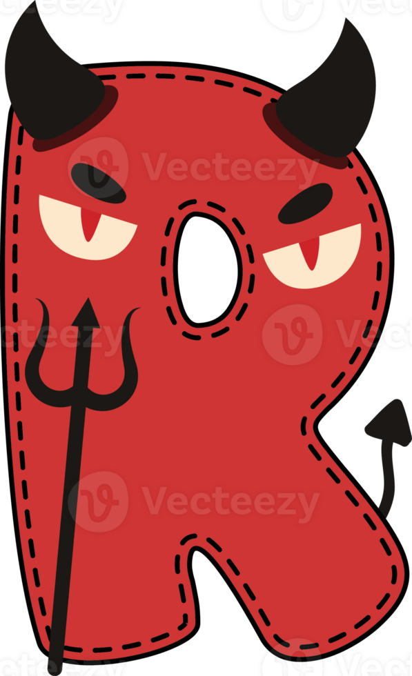 Halloween Devil Alphabet R png