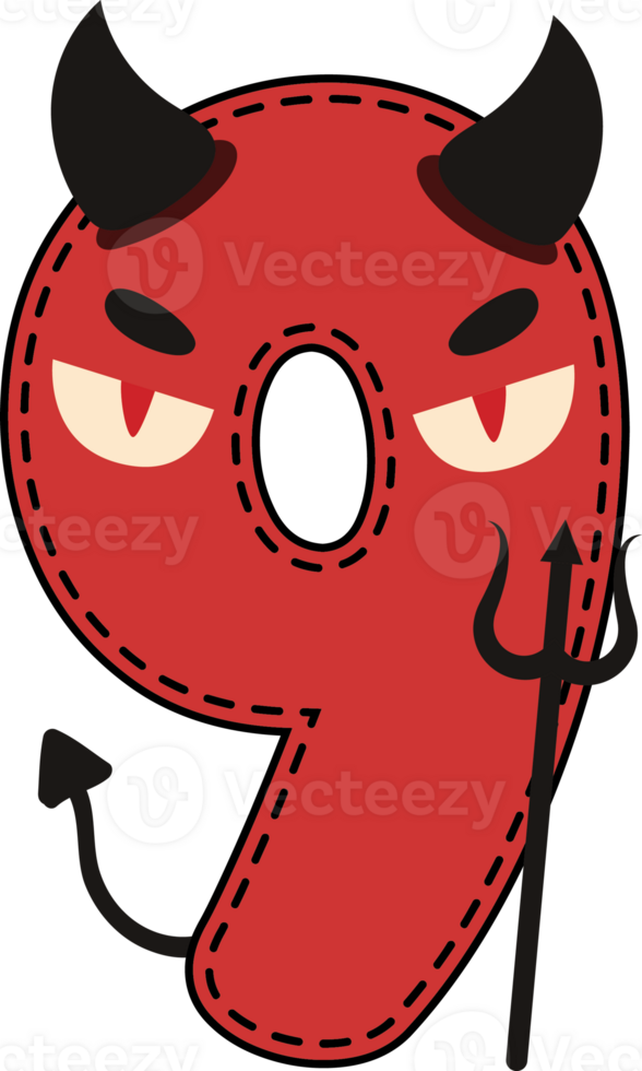 Halloween Devil Number 9 png
