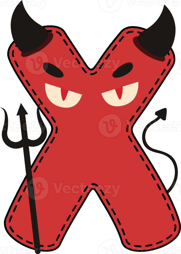 Halloween Devil Alphabet X png