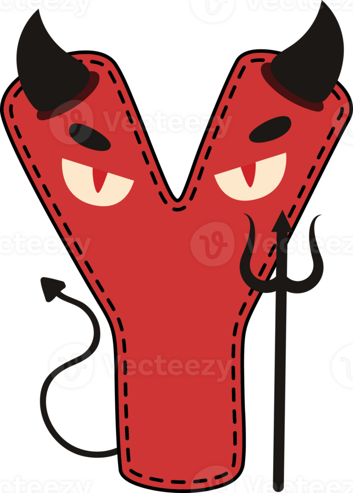 Halloween Devil Alphabet Y png