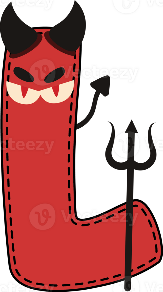 Halloween Devil Alphabet L png