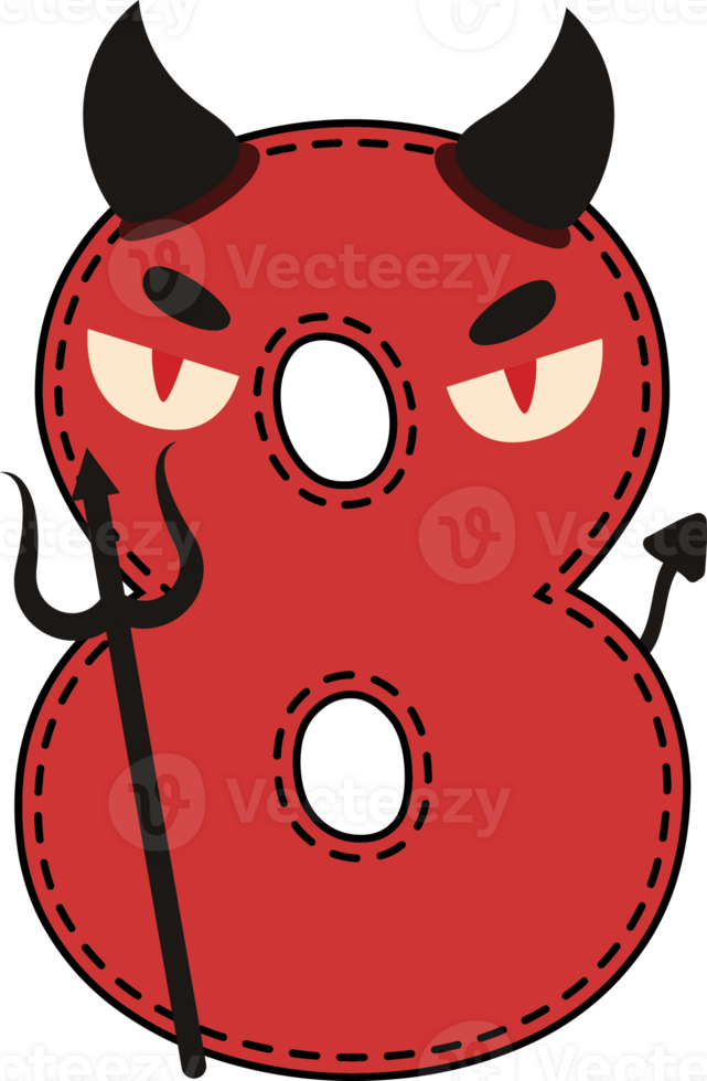 Halloween Devil Number 8 png