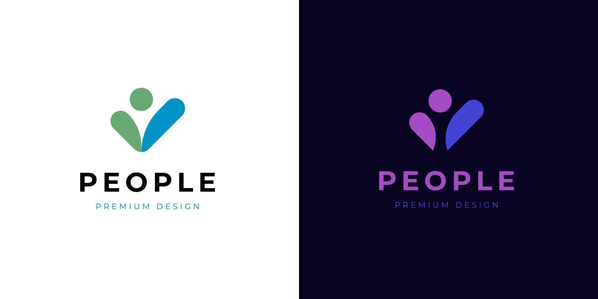 People Check Logo icon design for business success, human good service graphic symbol and health check logo element vector