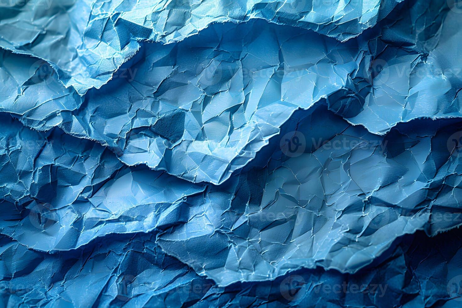 Abstract Blue Crumpled Paper Texture Background for Design and Print Projects photo