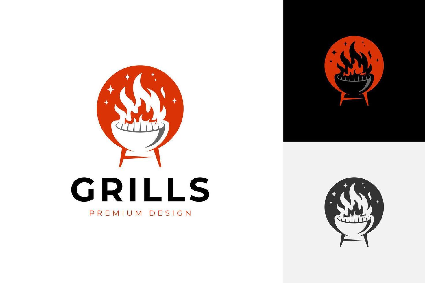 Barbecue night restaurant logo design graphic idea for food party bbq logo elements. illustration vector