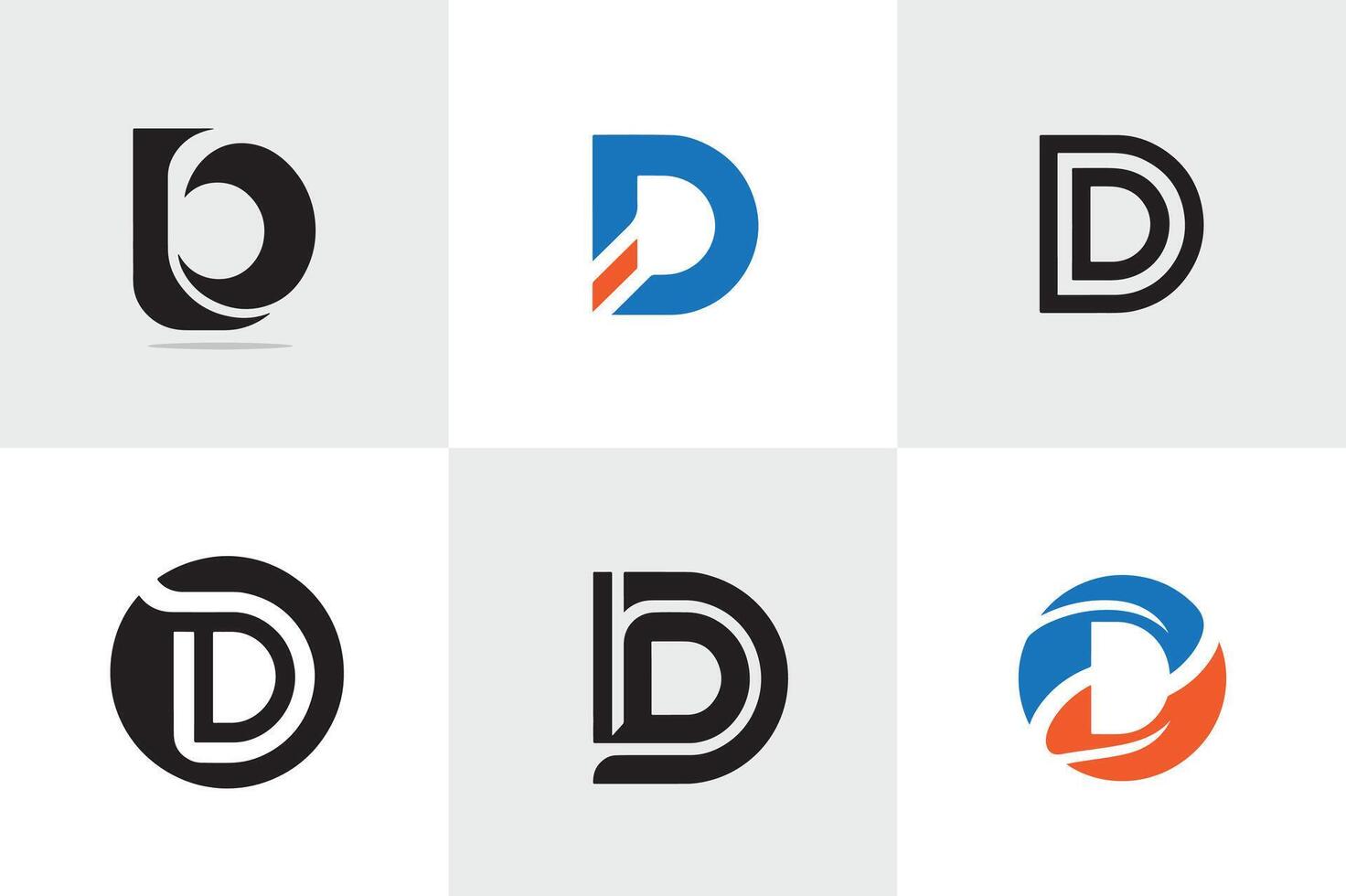 D letter mark logo vector