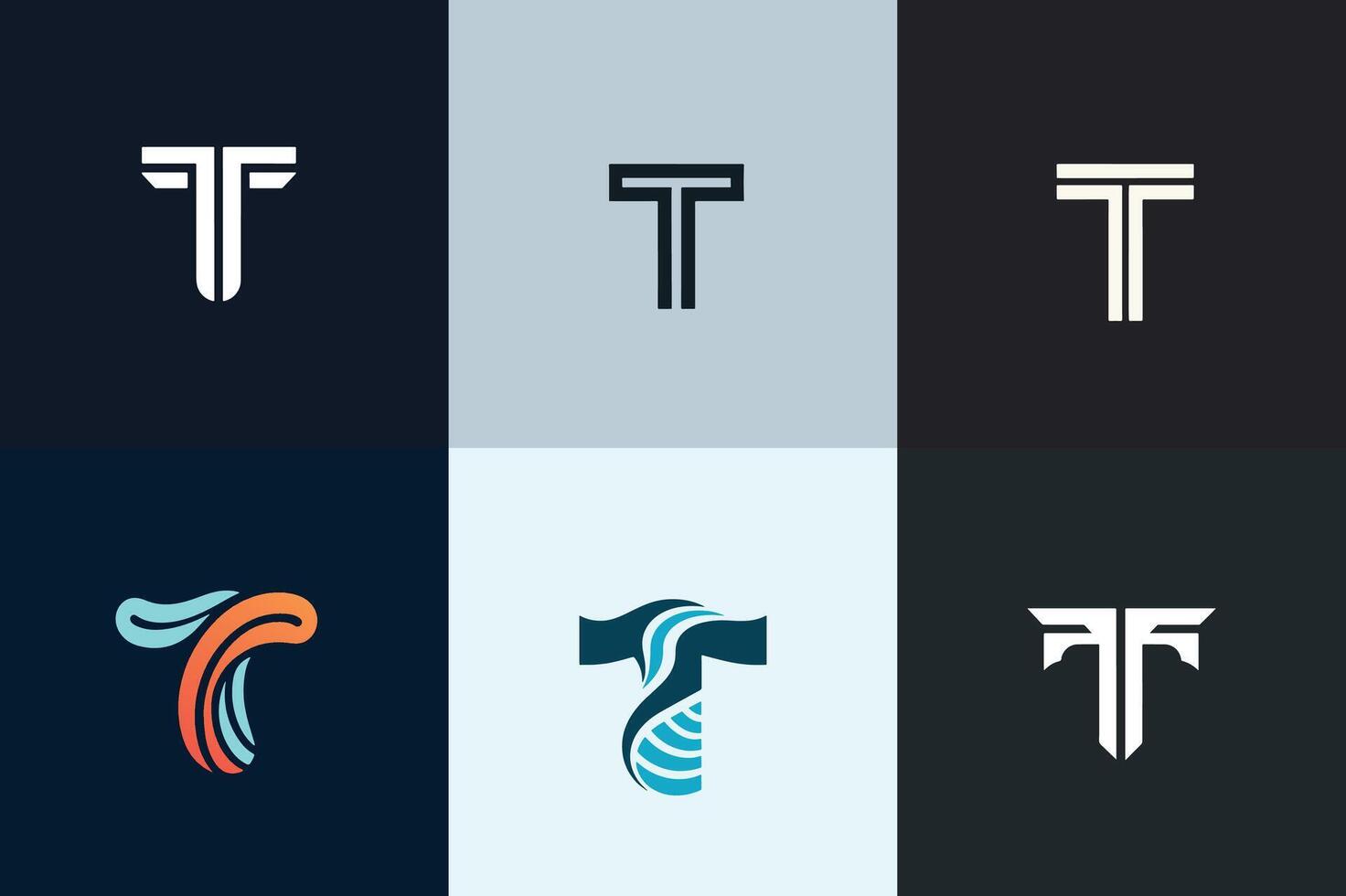 T letter logo set vector