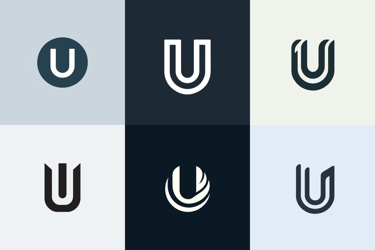 U letter logo set vector