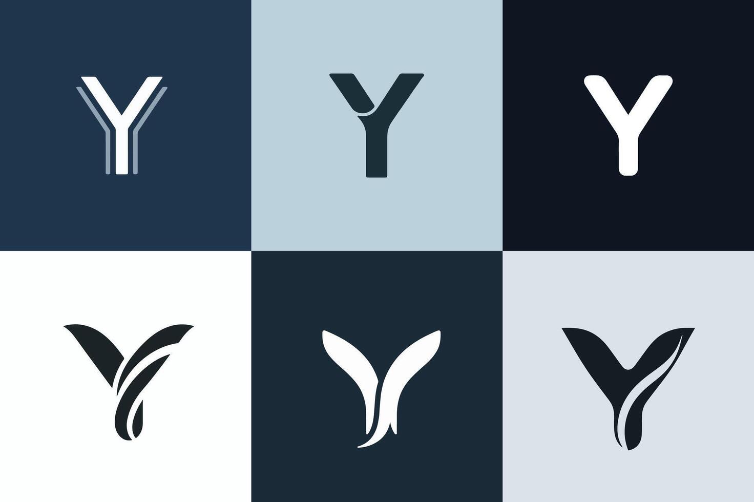 Y letter logo set vector